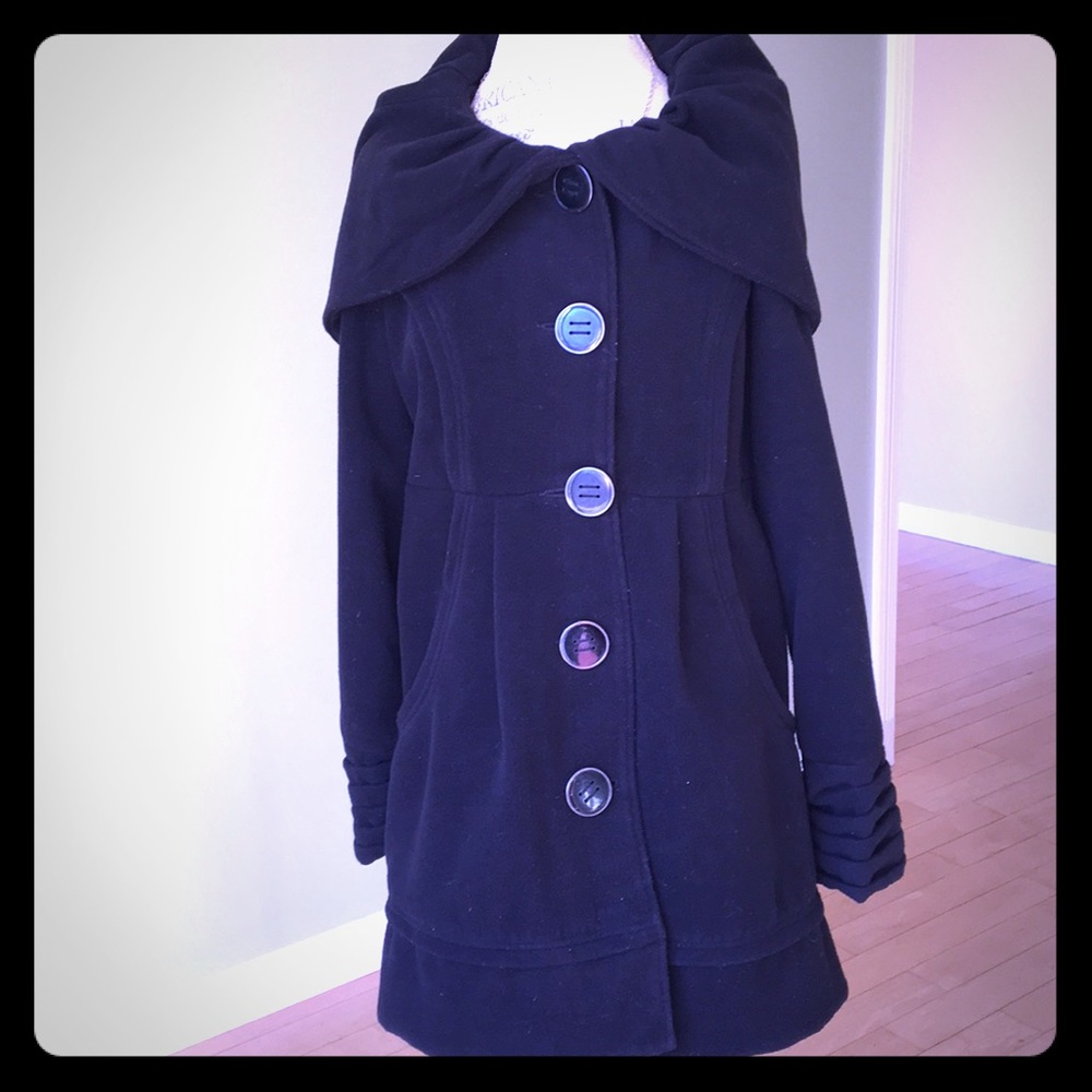 Rewind Black Button-Up Coat